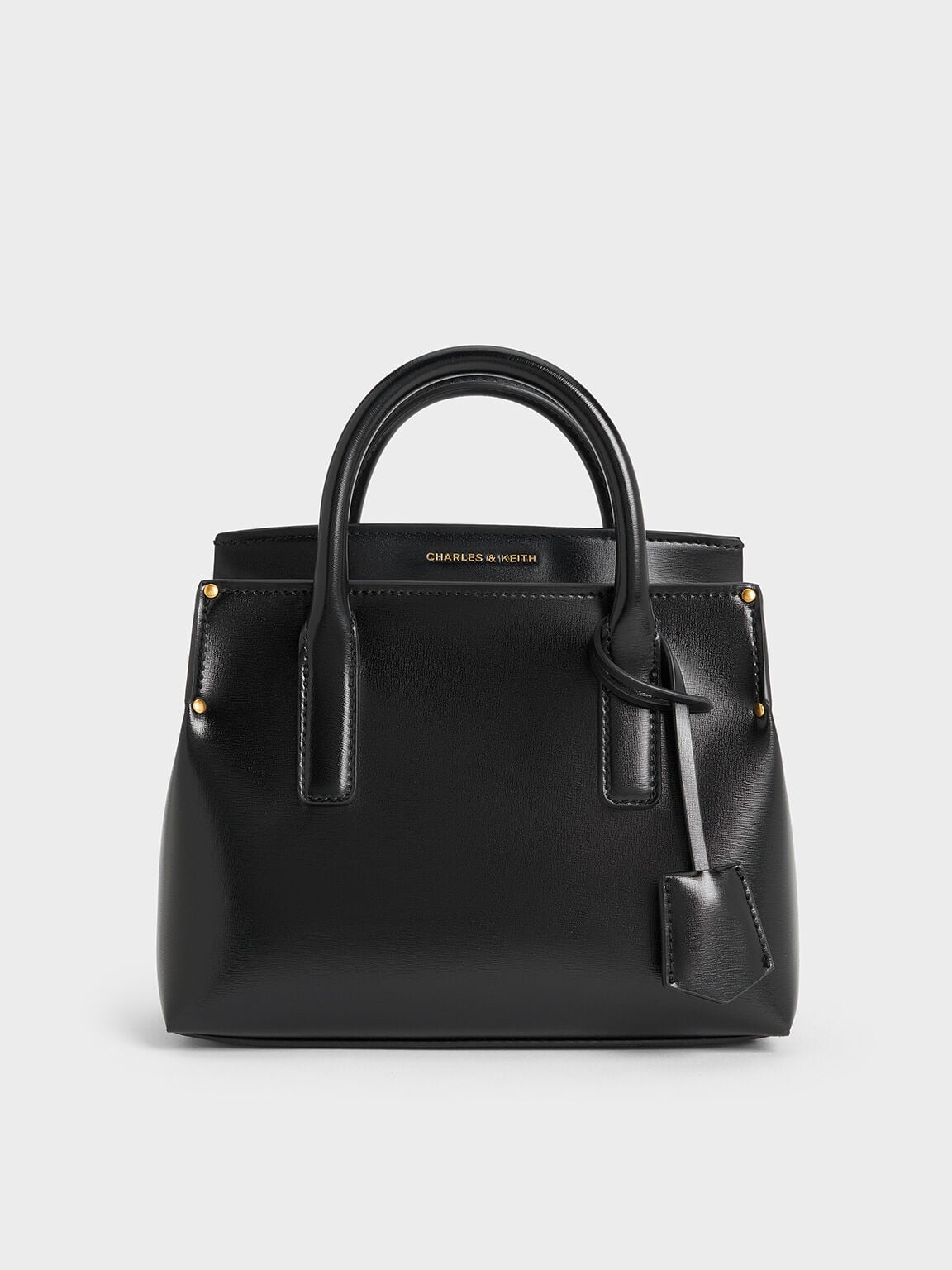 CHARLES & KEITH Sale | Rene Structured Top Handle Bag - Black