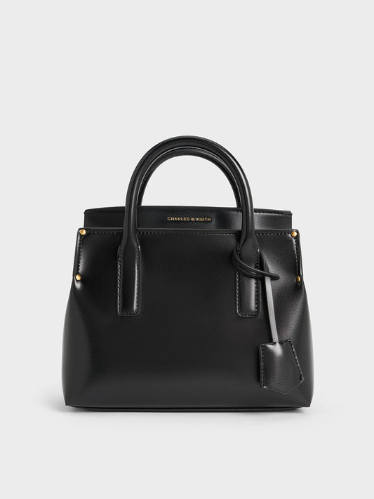CHARLES & KEITH Sale | Rene Structured Top Handle Bag - Black