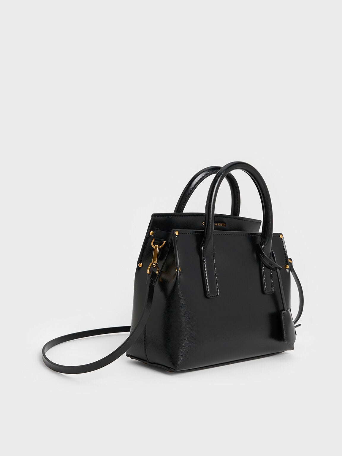 CHARLES & KEITH Sale | Rene Structured Top Handle Bag - Black