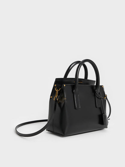 CHARLES & KEITH Sale | Rene Structured Top Handle Bag - Black
