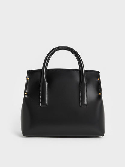CHARLES & KEITH Sale | Rene Structured Top Handle Bag - Black
