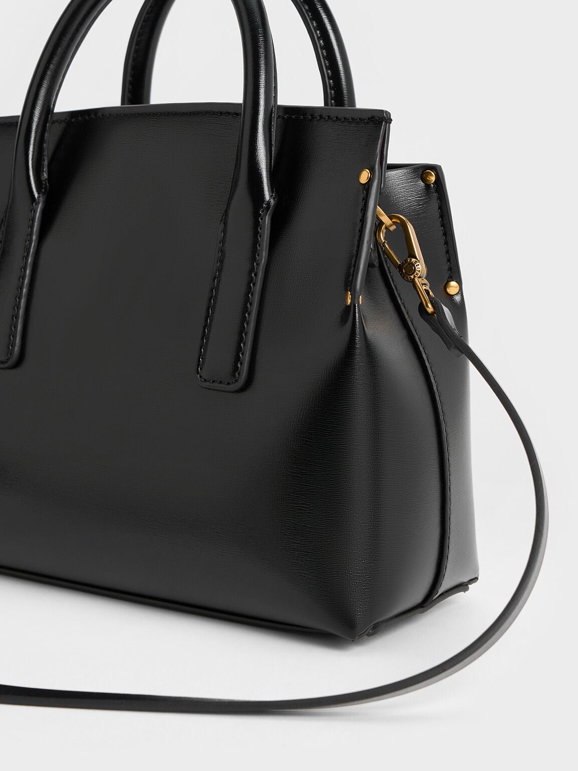 CHARLES & KEITH Sale | Rene Structured Top Handle Bag - Black