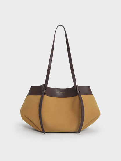 CHARLES & KEITH Sale | Calla Faux Suede Tote Bag - Sahara Sand
