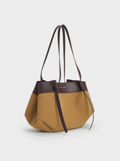 CHARLES & KEITH Sale | Calla Faux Suede Tote Bag - Sahara Sand