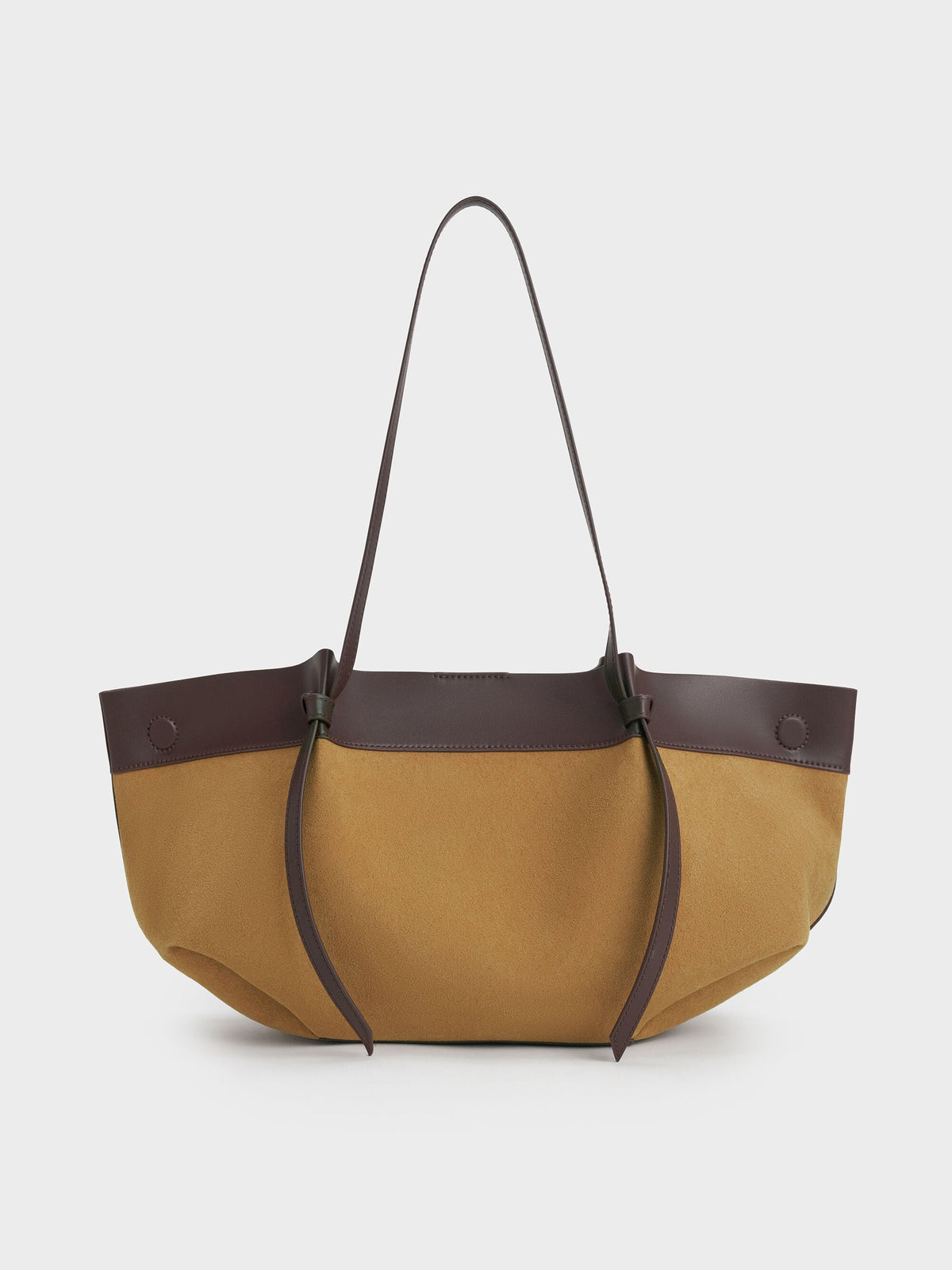 CHARLES & KEITH Sale | Calla Faux Suede Tote Bag - Sahara Sand
