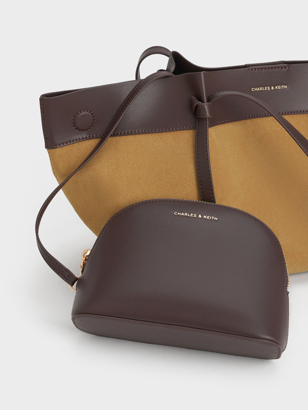 CHARLES & KEITH Sale | Calla Faux Suede Tote Bag - Sahara Sand