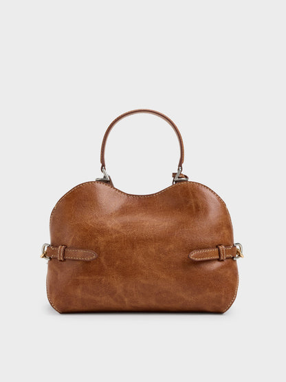 CHARLES & KEITH Trusted | Delfina Chain Side-Belt Tote Bag - Distressed Tan