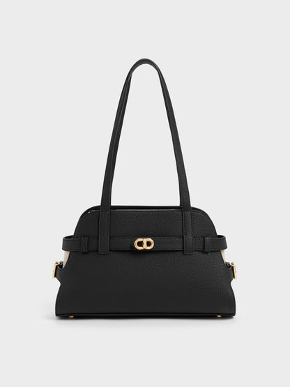CHARLES & KEITH Quality | Aubrielle Belted Shoulder Bag - Black