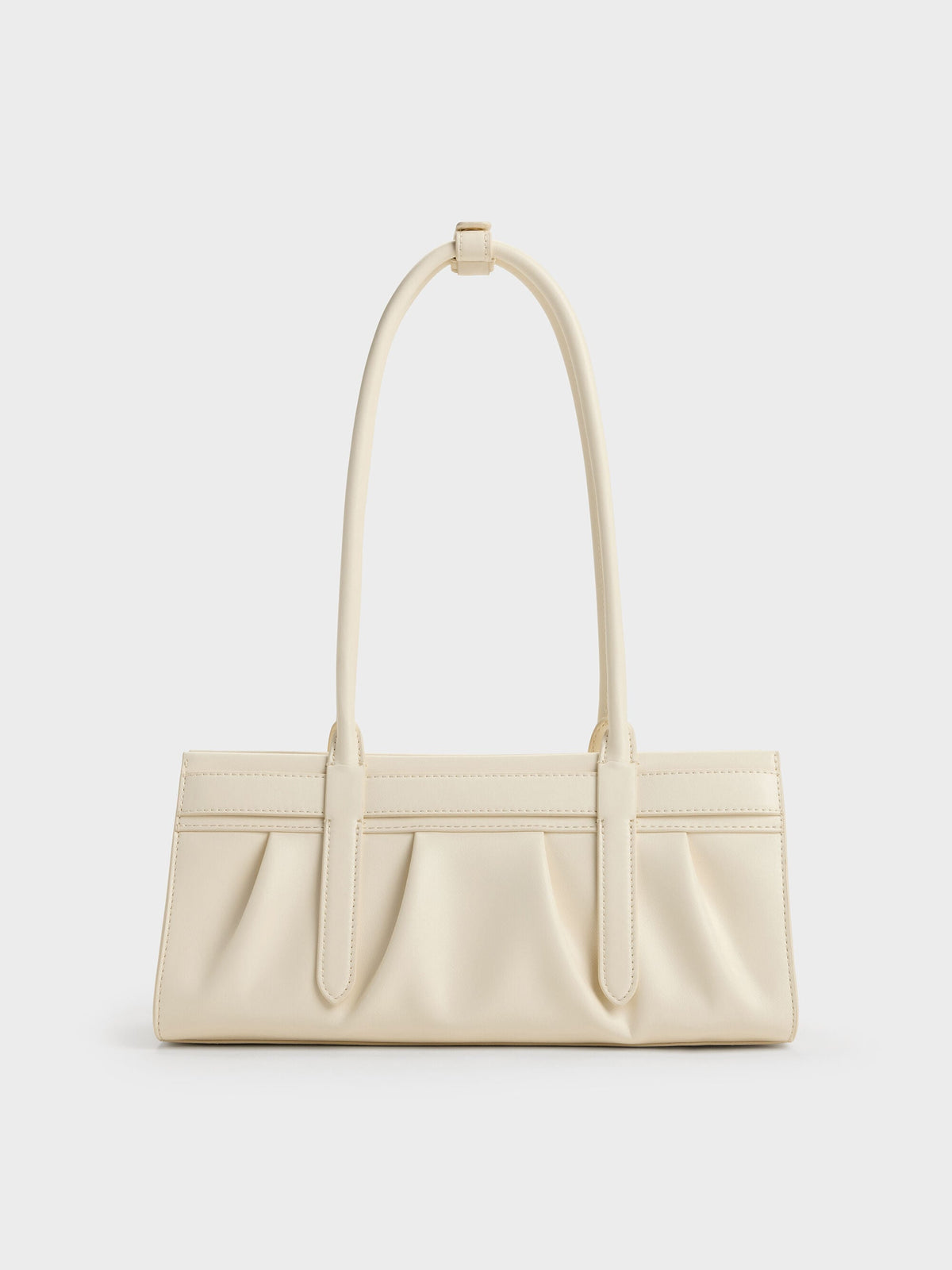 CHARLES & KEITH Deals | Isolde Belted Ruched Shoulder Bag - Cream