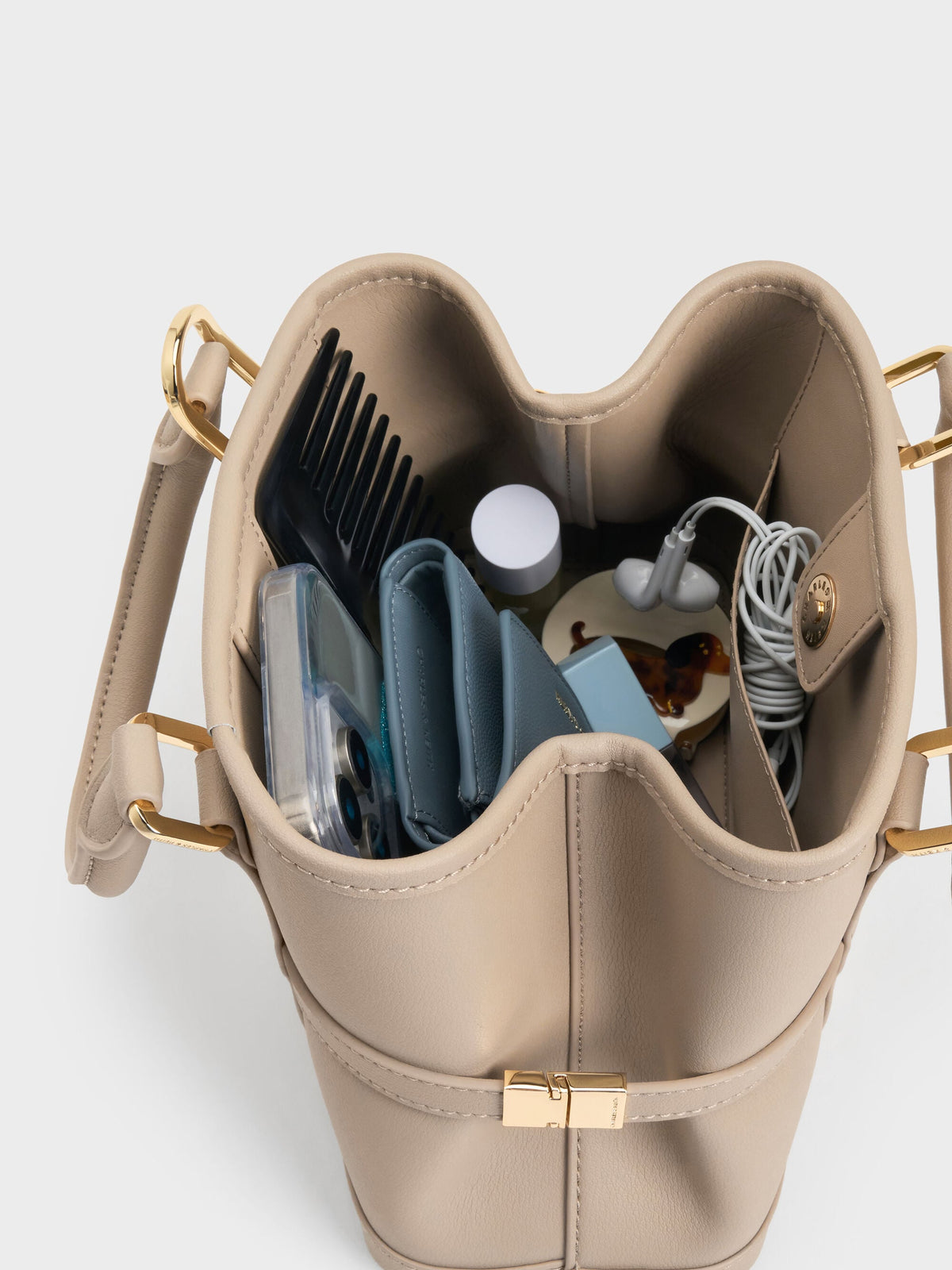 CHARLES & KEITH Smart Buy | Mini Scottie Tote Bag - Taupe