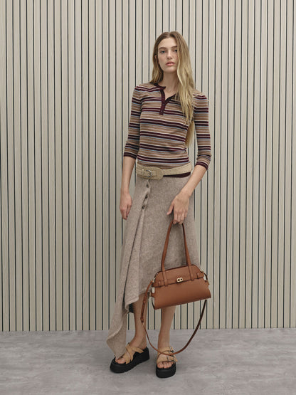 CHARLES & KEITH Latest | Aubrielle Belted Shoulder Bag - Chocolate