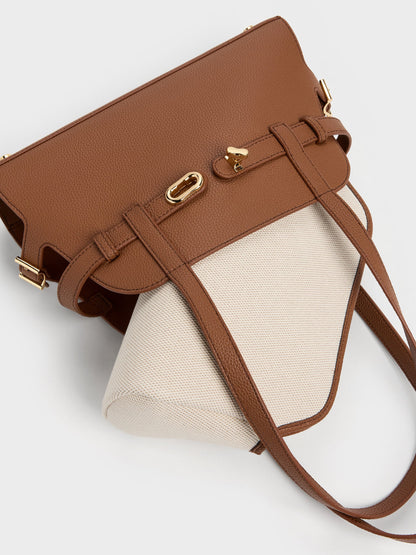 CHARLES & KEITH Latest | Aubrielle Belted Shoulder Bag - Chocolate