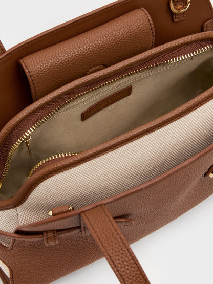 CHARLES & KEITH Latest | Aubrielle Belted Shoulder Bag - Chocolate