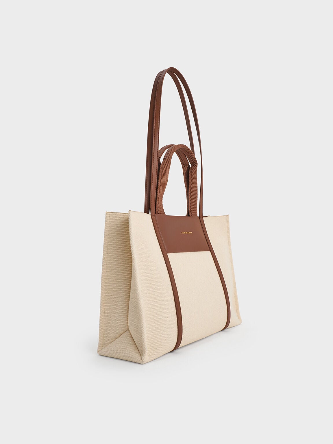 CHARLES & KEITH Great Value | Shalia Canvas Tote Bag - Beige Canvas