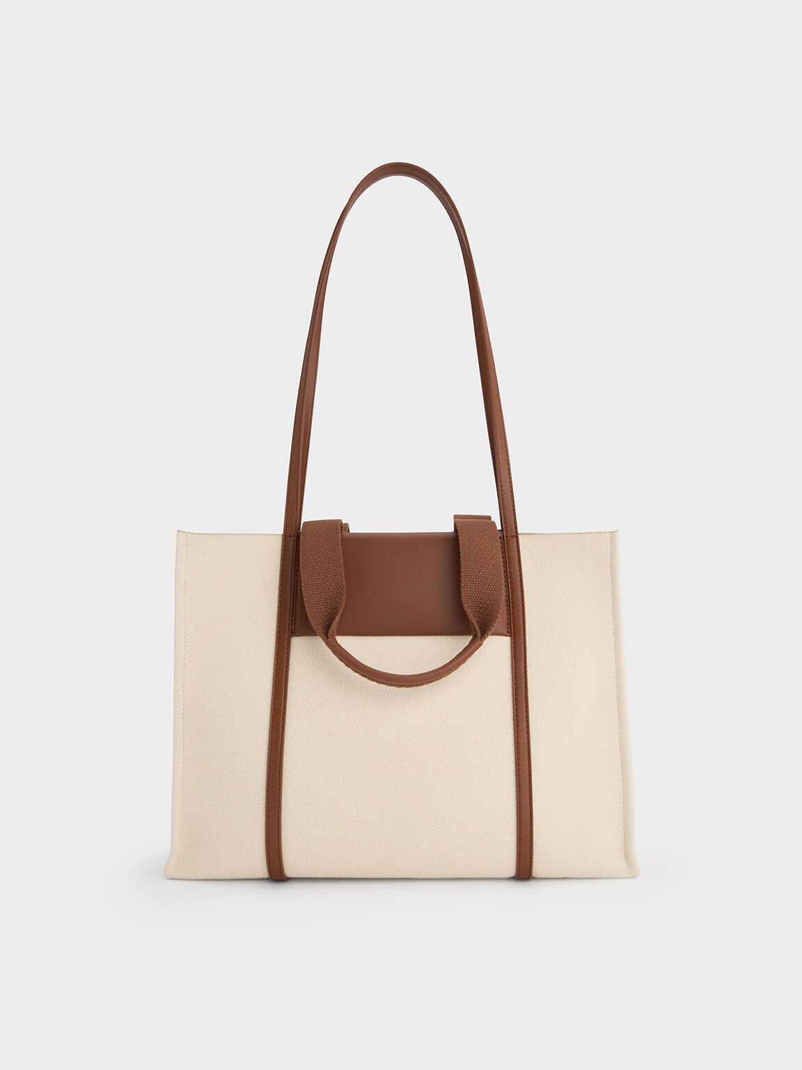 CHARLES & KEITH Great Value | Shalia Canvas Tote Bag - Beige Canvas