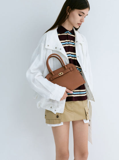 CHARLES & KEITH Exclusive | Aubrielle Belted Tote Bag - Chocolate