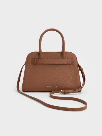 CHARLES & KEITH Exclusive | Aubrielle Belted Tote Bag - Chocolate