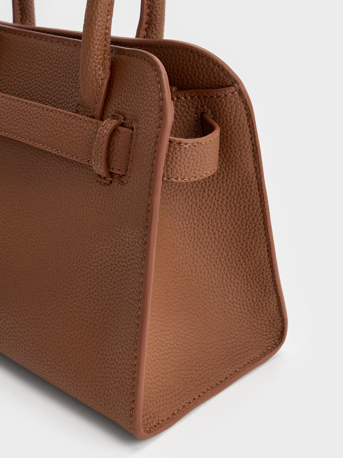 CHARLES & KEITH Exclusive | Aubrielle Belted Tote Bag - Chocolate