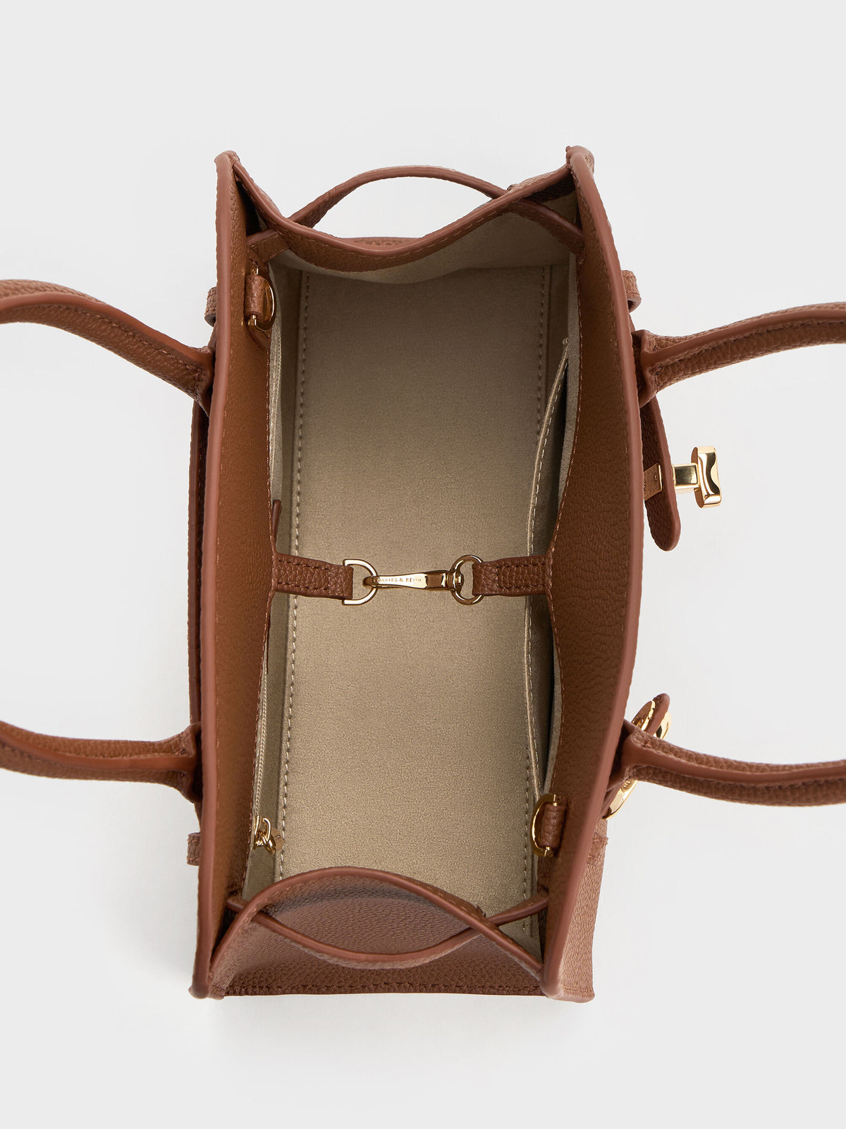 CHARLES & KEITH Exclusive | Aubrielle Belted Tote Bag - Chocolate