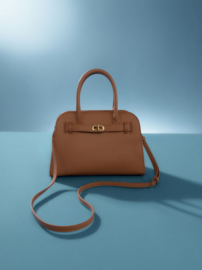 CHARLES & KEITH Exclusive | Aubrielle Belted Tote Bag - Chocolate