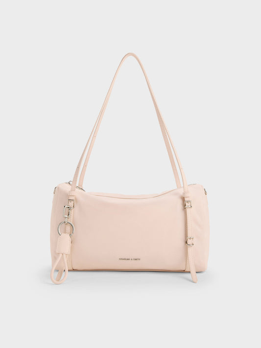 CHARLES & KEITH Top Pick | Levy Nylon Shoulder Bag - Soft Pink