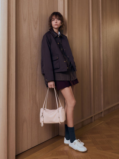 CHARLES & KEITH Top Pick | Levy Nylon Shoulder Bag - Soft Pink