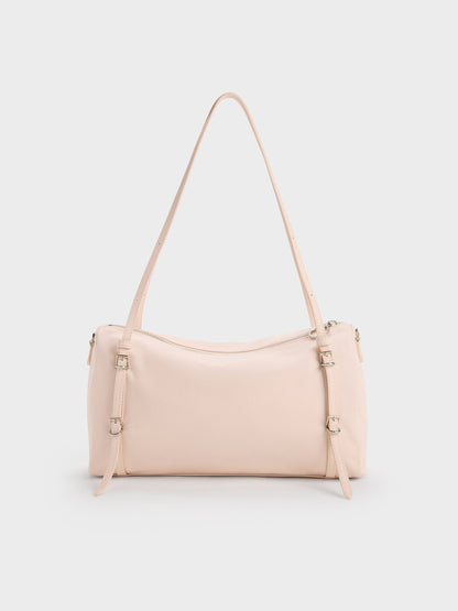 CHARLES & KEITH Top Pick | Levy Nylon Shoulder Bag - Soft Pink
