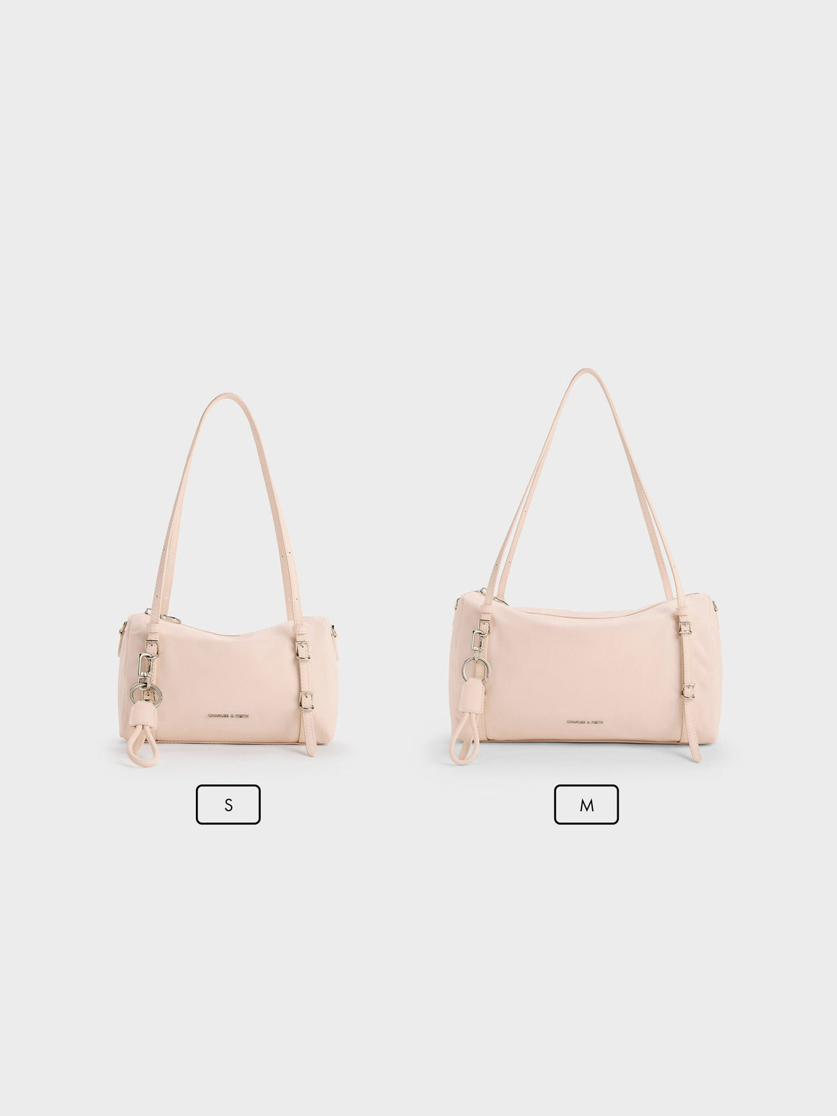 CHARLES & KEITH Top Pick | Levy Nylon Shoulder Bag - Soft Pink