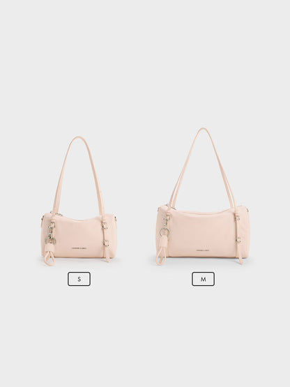 CHARLES & KEITH Top Pick | Levy Nylon Shoulder Bag - Soft Pink