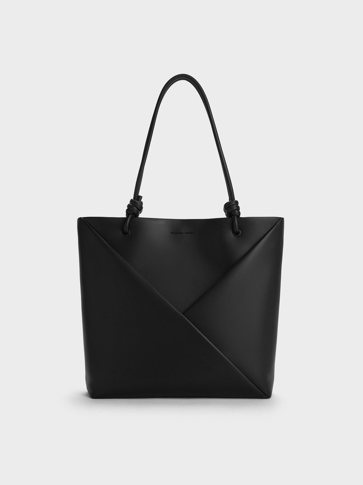 CHARLES & KEITH Trusted | Midori Geometric Tote Bag - Jet Black