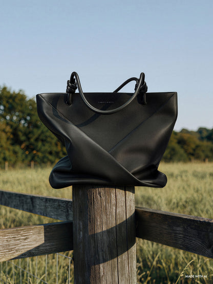 CHARLES & KEITH Trusted | Midori Geometric Tote Bag - Jet Black