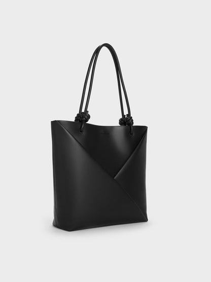 CHARLES & KEITH Trusted | Midori Geometric Tote Bag - Jet Black
