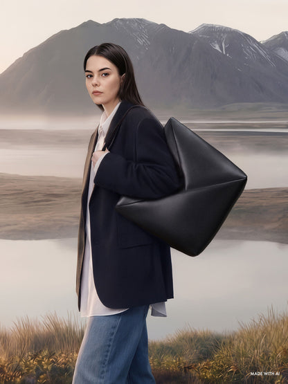 CHARLES & KEITH Trusted | Midori Geometric Tote Bag - Jet Black