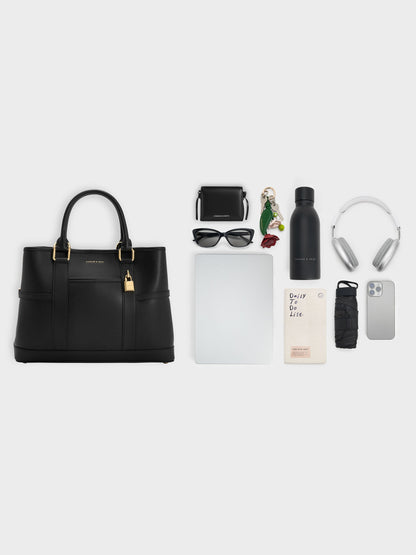 CHARLES & KEITH Value | Scottie Tote Bag - Black