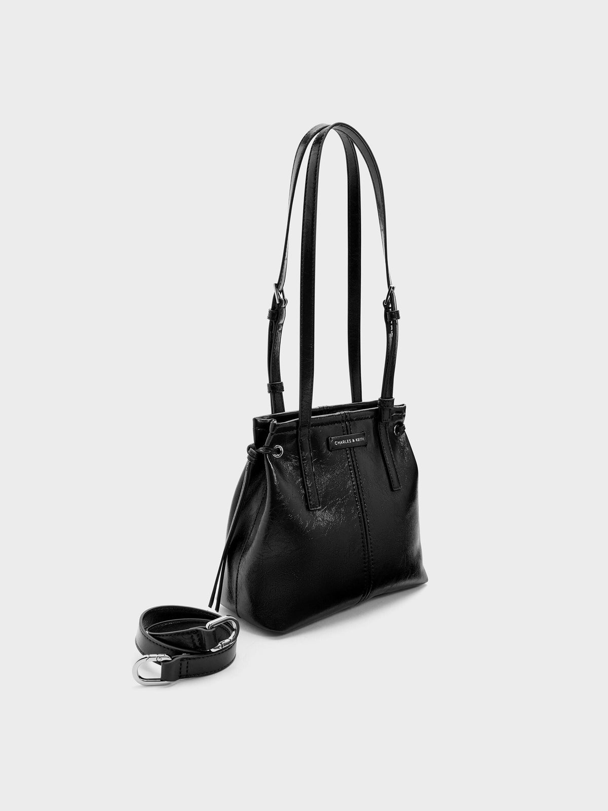 CHARLES & KEITH Sale | Noane Elongated-Handle Tote Bag - Noir
