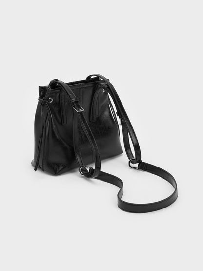 CHARLES & KEITH Sale | Noane Elongated-Handle Tote Bag - Noir