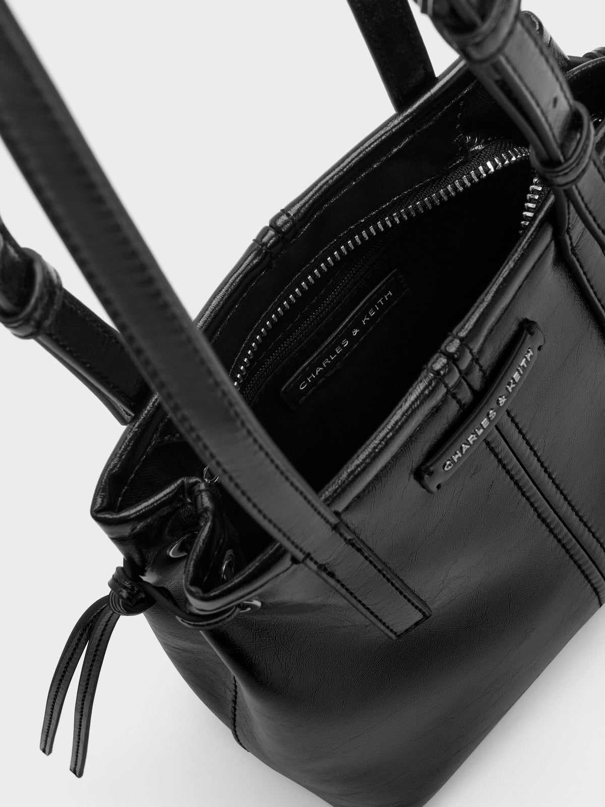 CHARLES & KEITH Sale | Noane Elongated-Handle Tote Bag - Noir