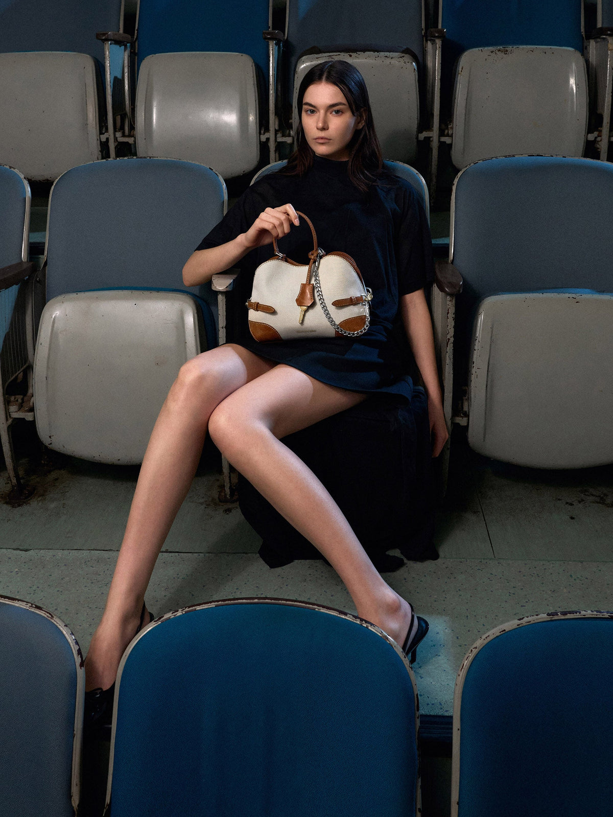 CHARLES & KEITH Premium | Delfina Canvas Chain Side-Belt Tote Bag - Multi