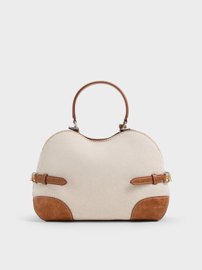 CHARLES & KEITH Premium | Delfina Canvas Chain Side-Belt Tote Bag - Multi