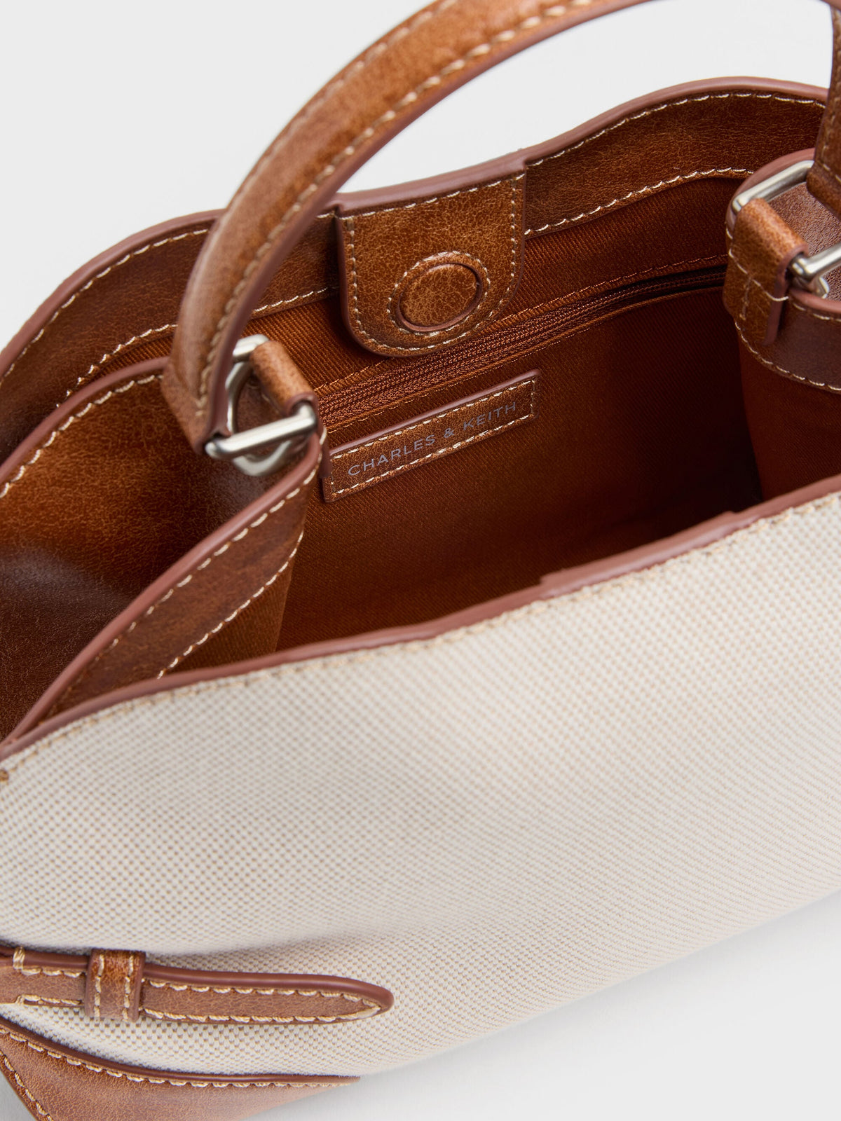 CHARLES & KEITH Premium | Delfina Canvas Chain Side-Belt Tote Bag - Multi
