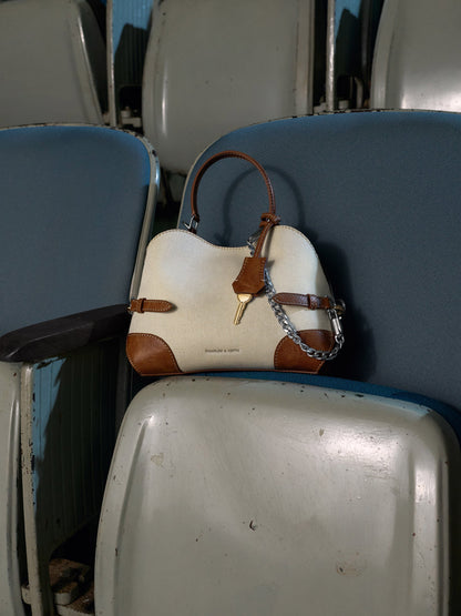 CHARLES & KEITH Premium | Delfina Canvas Chain Side-Belt Tote Bag - Multi