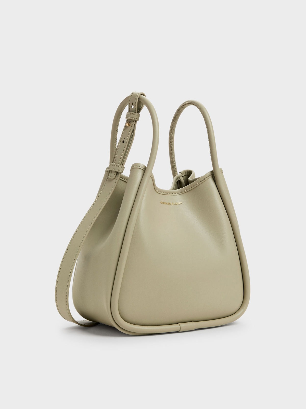 CHARLES & KEITH Exclusive | Mini Lyla Tubular Tote Bag - Pale Olive