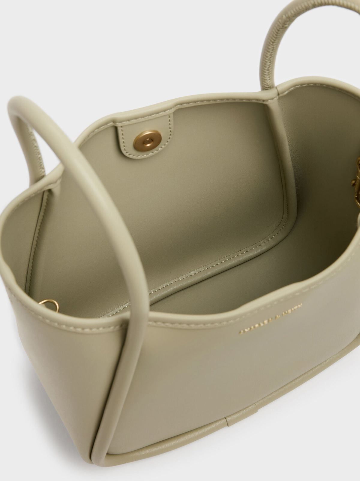 CHARLES & KEITH Exclusive | Mini Lyla Tubular Tote Bag - Pale Olive