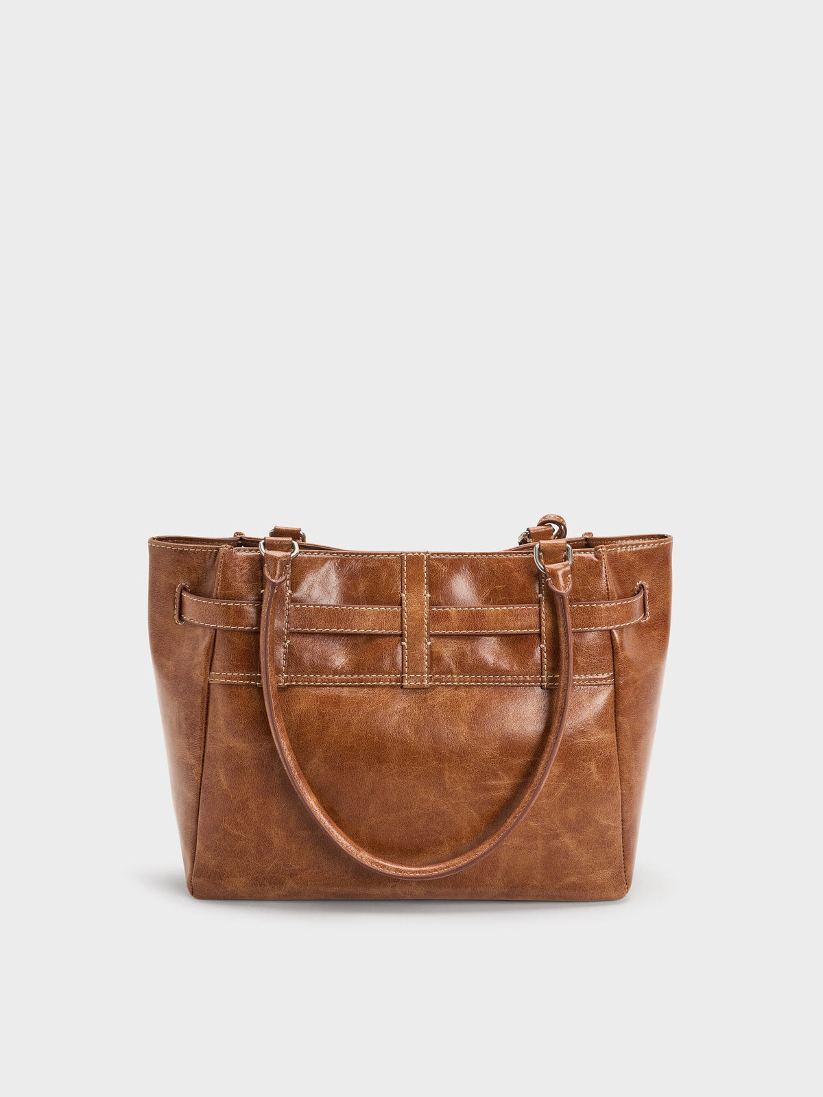 CHARLES & KEITH Discount | Delfina Belted Tote Bag - Distressed Tan