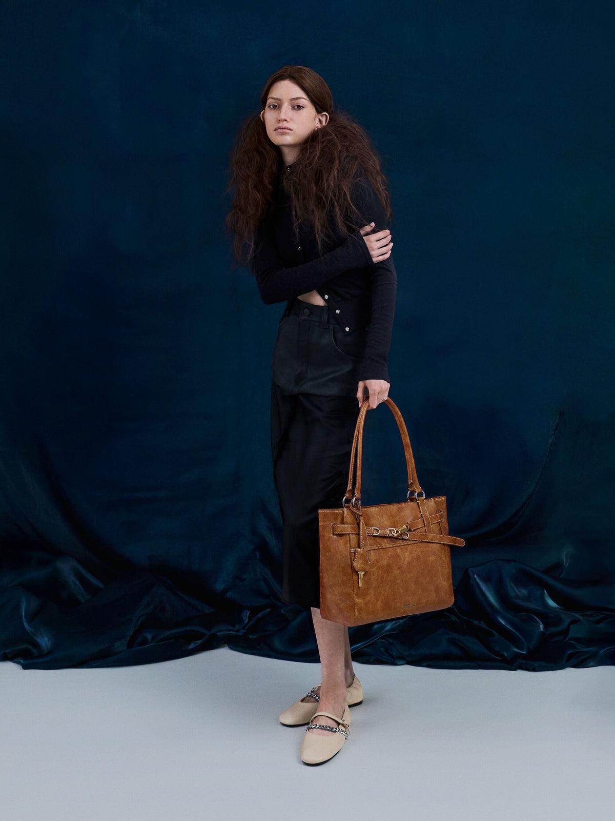 CHARLES & KEITH Discount | Delfina Belted Tote Bag - Distressed Tan