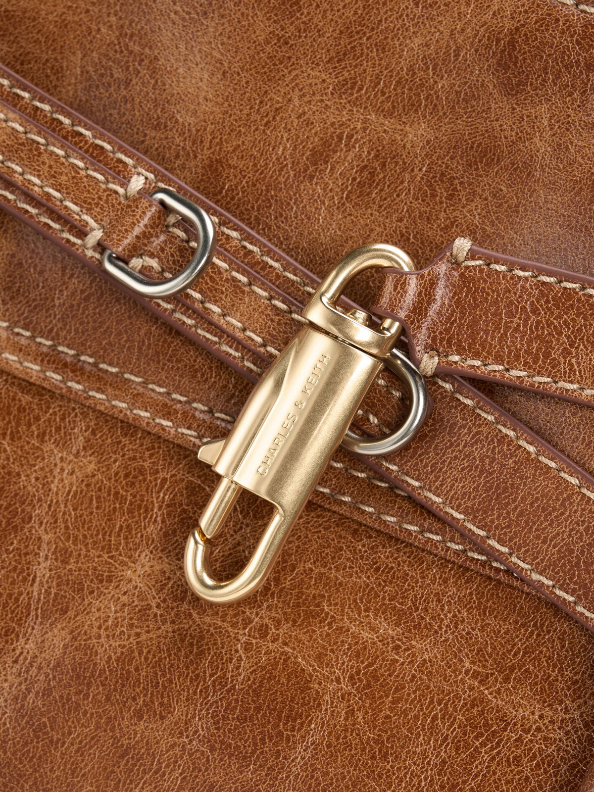 CHARLES & KEITH Discount | Delfina Belted Tote Bag - Distressed Tan