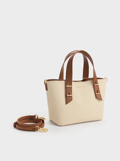 CHARLES & KEITH Deals | Mini Shania Canvas Tote Bag - Multi