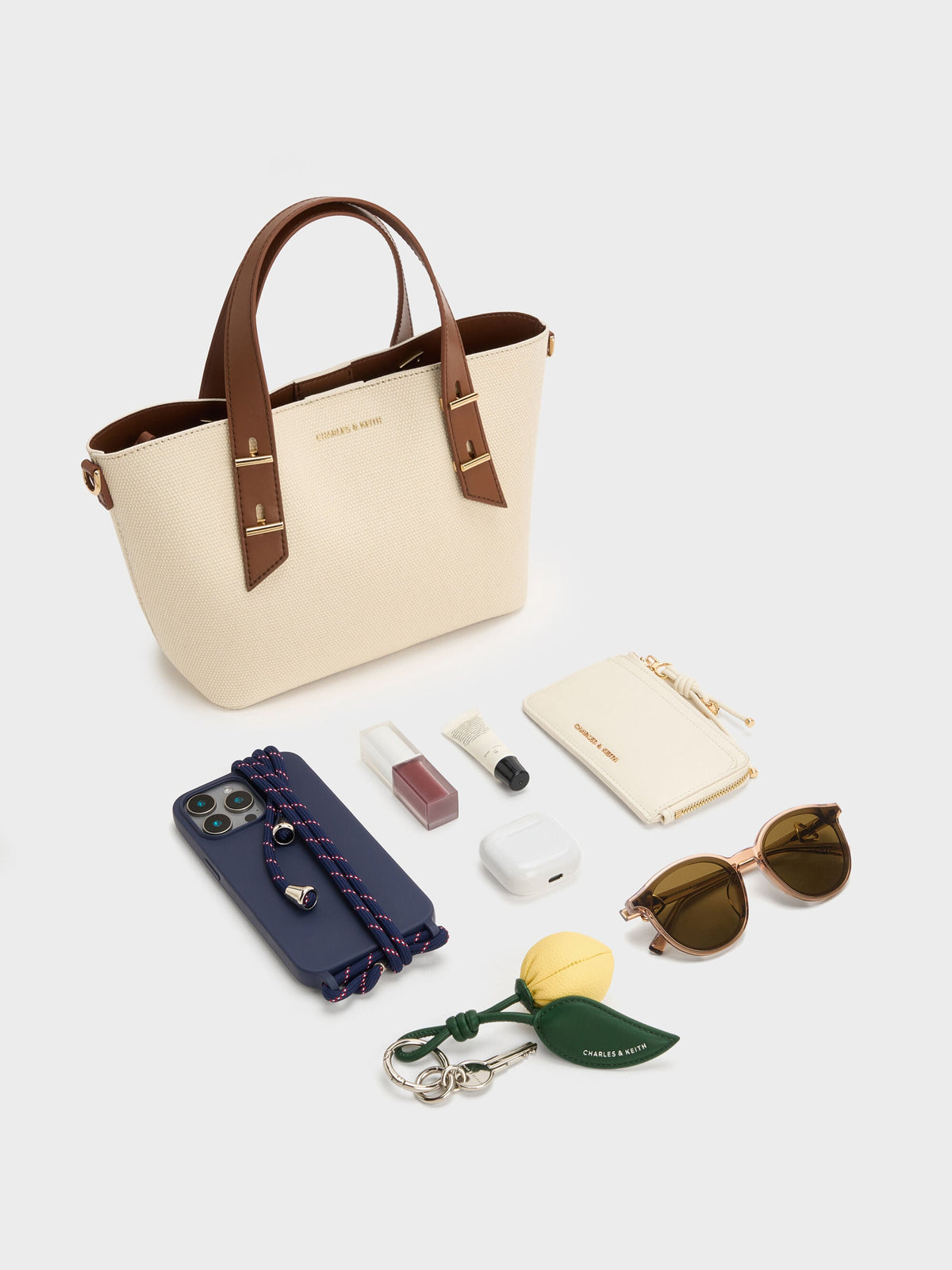 CHARLES & KEITH Deals | Mini Shania Canvas Tote Bag - Multi