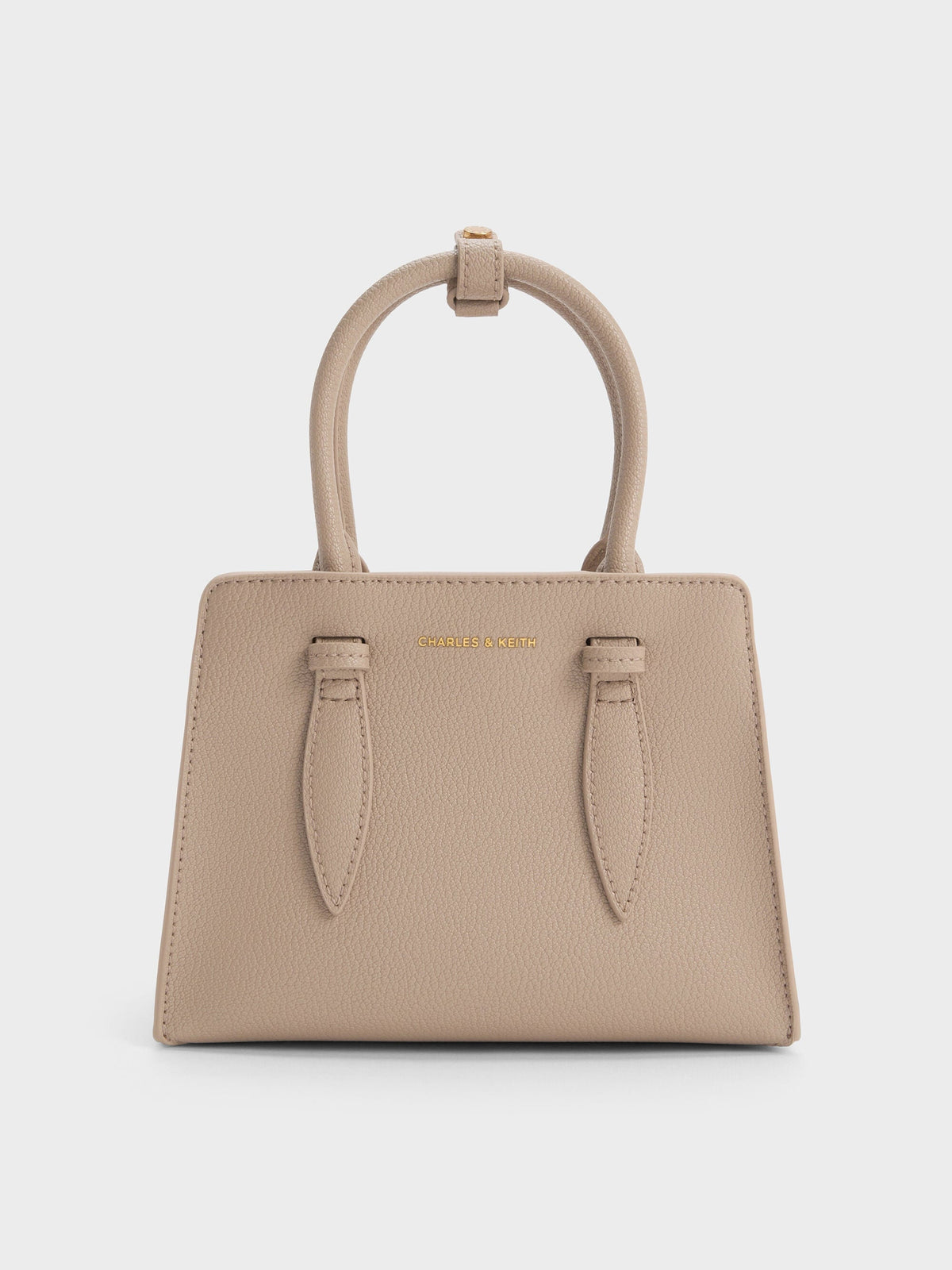 CHARLES & KEITH Value | Allyn Structured Trapeze Tote Bag - Taupe