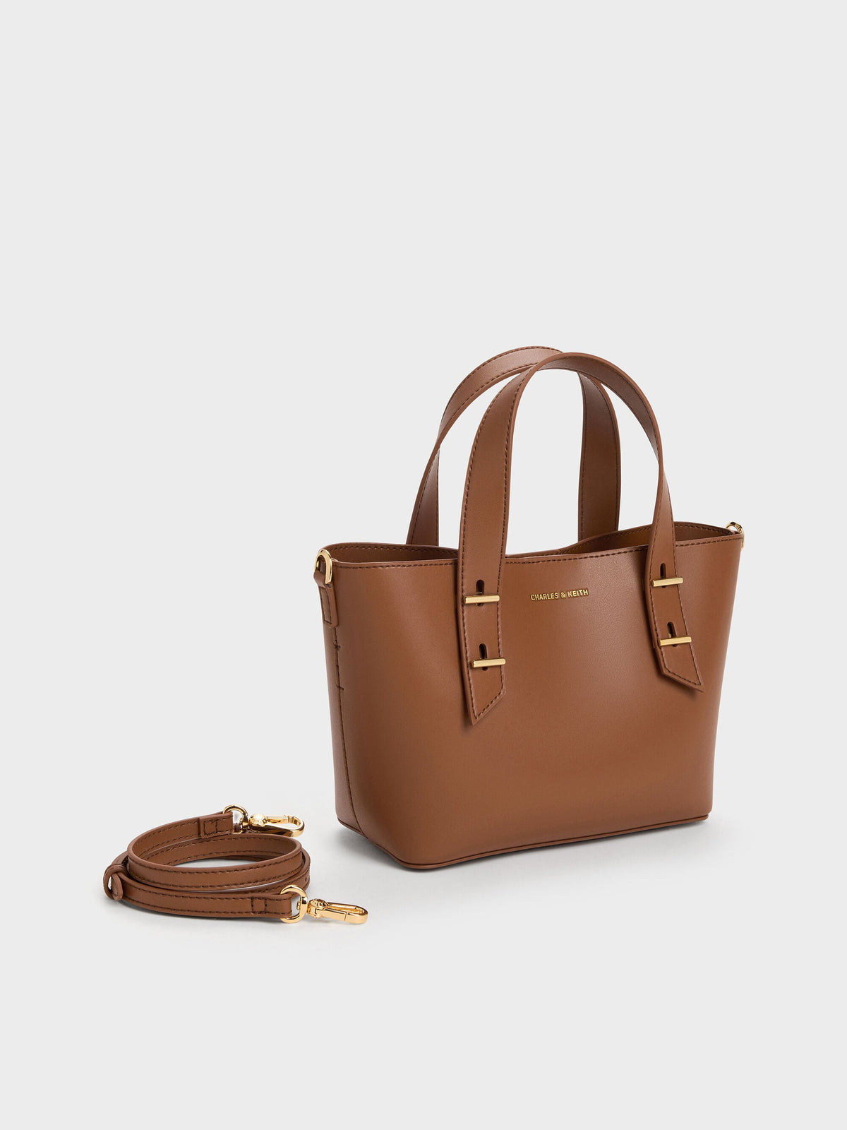 CHARLES & KEITH Exclusive | Mini Shania Tote Bag - Chocolate